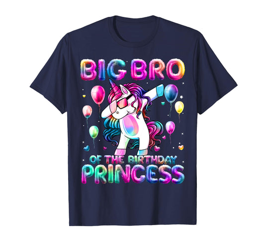 Brother of the Birthday Princess Girl Dabbing Unicorn Bro T-Shirt