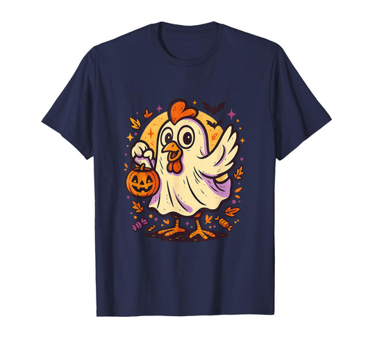 Ghost Chicken Halloween Costume – Funny Farm Poultry T-Shirt