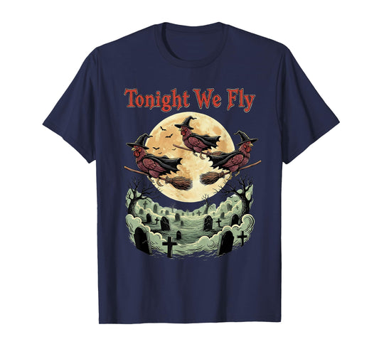 Tonight We Fly Funny Halloween Chicken Fall Farm Animals T-Shirt