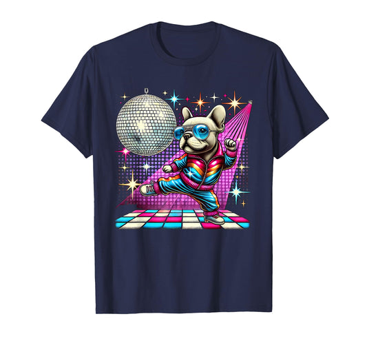 Aesthetic French Bulldog Disco T-Shirt