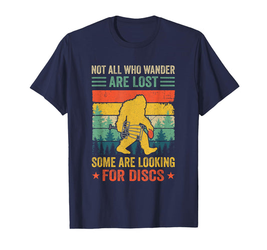 Funny Disc Golf For Men Women Bigfoot Disc Golf Player Retro T-Shirt
