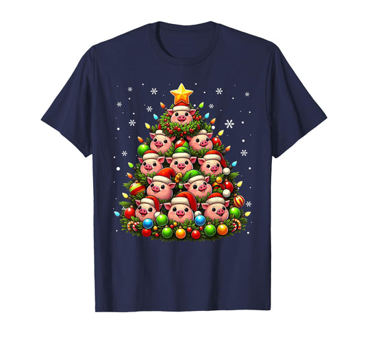 Ugly Christmas Sweater Day Funny Pig Christmas Tree Xmas T-Shirt