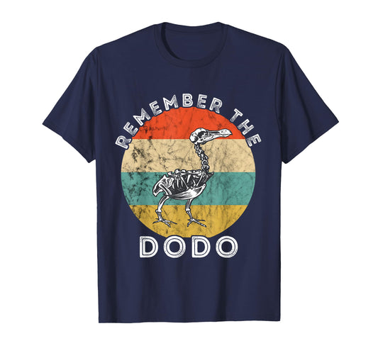 Remember The Dodo Bird Retro Vintage Sunset Skeleton T-Shirt
