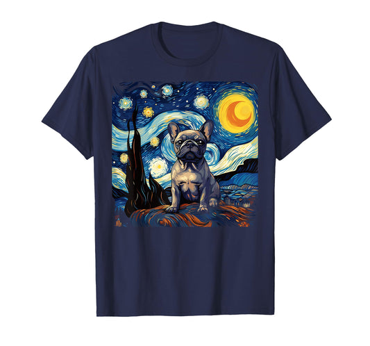 Van Gogh Dog French Bulldog T-Shirt