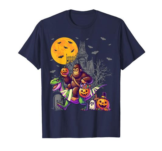 Bigfoot Dinosaur Halloween Costume T Rex Boys Kids T-Shirt