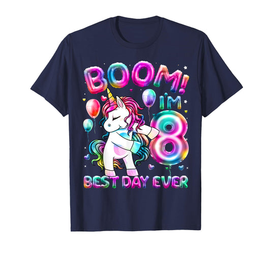 8 Years Old Flossing Unicorn Gifts 8th Birthday Girl Party T-Shirt