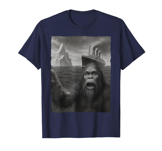 Funny Bigfoot Selfie Titanic T-Shirt