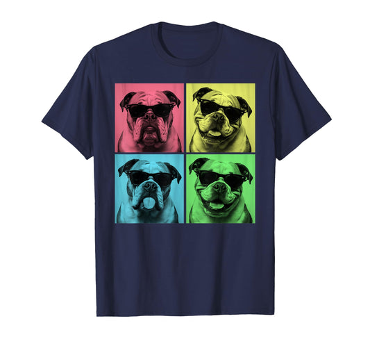 English Bulldog Pop Art Funny Bulldog Dog Lover Photo Booth T-Shirt