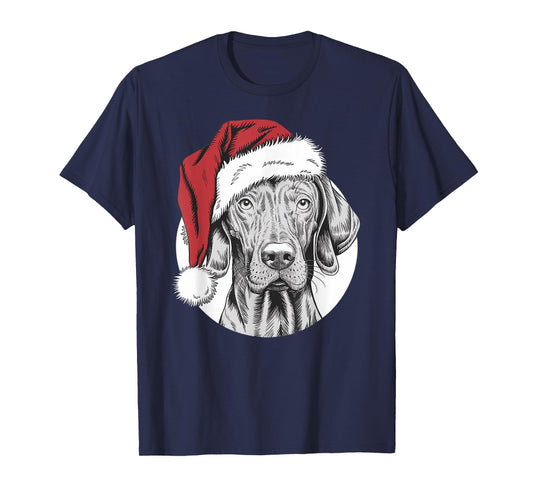Joyful Vizsla Santa Dog on Vizsla Christmas Men Women Kids T-Shirt