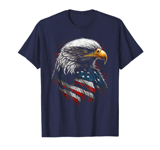 Patriotic Eagle USA American Flag 4th of July Men Women Boys T-Shirt