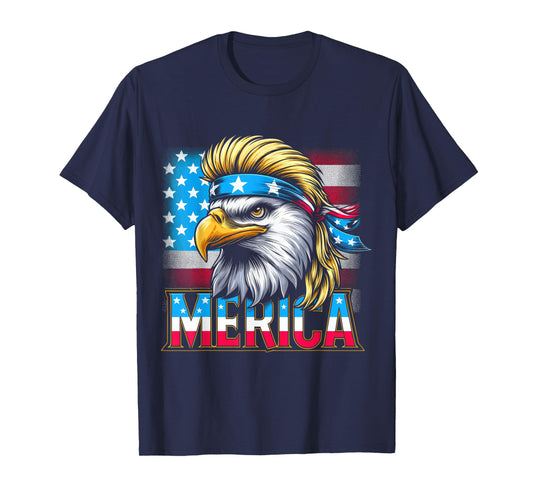 4th of July Patriotic Funny Eagle July 4th USA Merica T-Shirt for Women Kids Men
