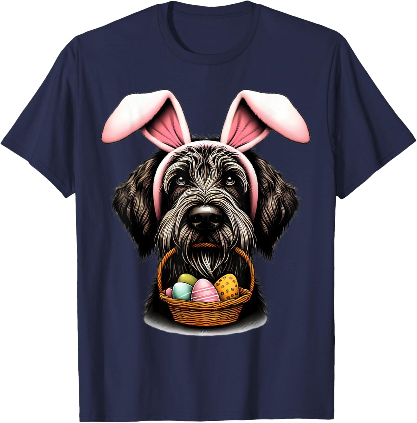 Cute Bunny Ear Wirehaired Pointing Griffon Dog Easter Eggs T-Shirt