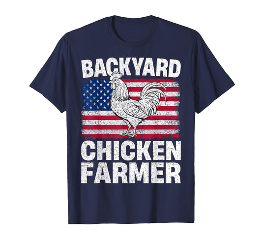 Backyard Chicken Farmer USA Flag Patriotic 4th of July T-Shirt