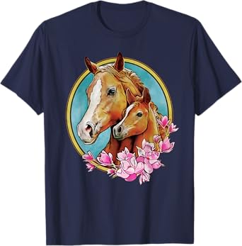 Horses Horse & Foal Equestrian Horse Lover Horse Riding T-Shirt