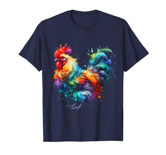 Chicken Art Graphic Women Farm Chicken Lover Funny Colorful T-Shirt