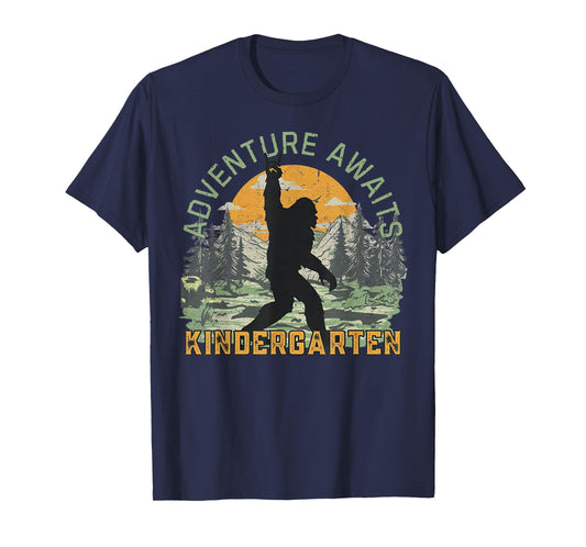 Adventure Awaits Bigfoot Teacher Kindergarten Back To School T-Shirt