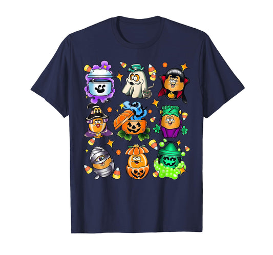 Vintage Funny Nuggets Meal Bucket Halloween Spooky Season T-Shirt