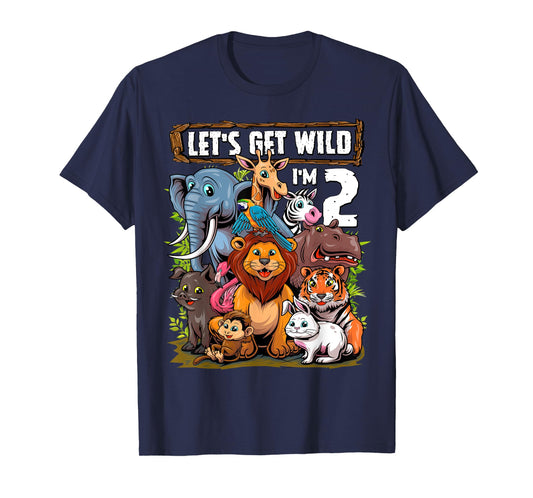 2 Year Old Zoo Birthday Safari Jungle Animals 2nd Birthday T-Shirt
