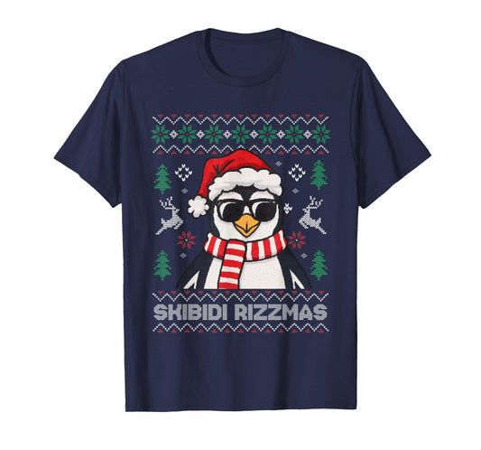 Skibidi Rizzmas Gen Alpha Slang Christmas Penguin Sweater T-Shirt