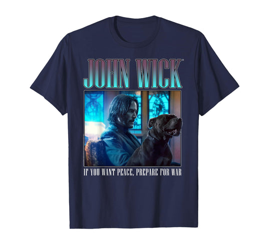 John Wick 90's Bootleg Prepare for War Dog Action Movie T-Shirt