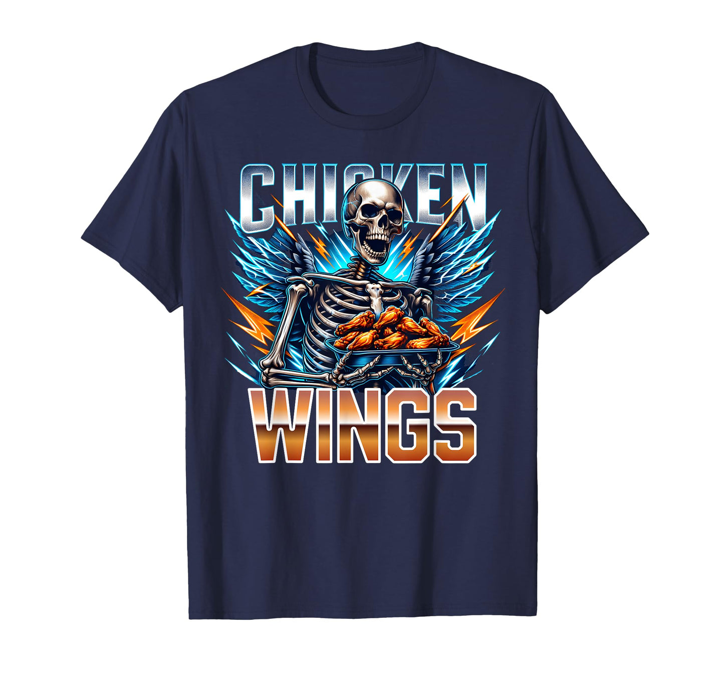 Wing Lover Bootleg Rap CDs Aesthetic Funny Chicken Skeleton T-Shirt