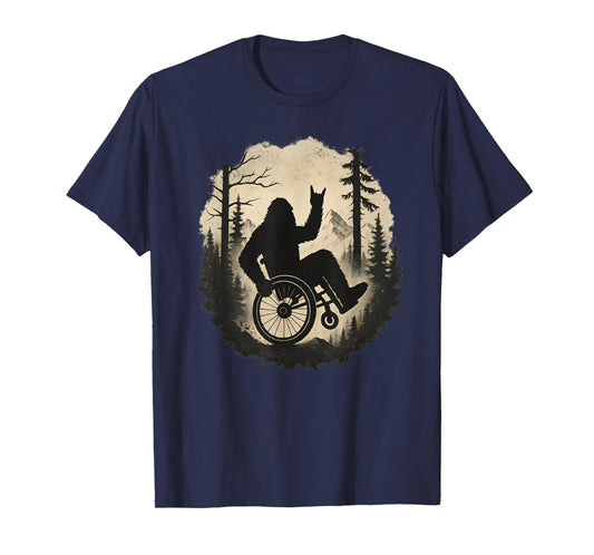 Retro Bigfoot Wheelchair Handicap Disabled Vintage Boys Mens T-Shirt
