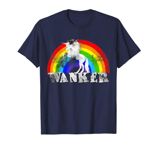 Unicorn Wanker T Shirt - Funny Rainbow T-shirt Tee T-Shirt
