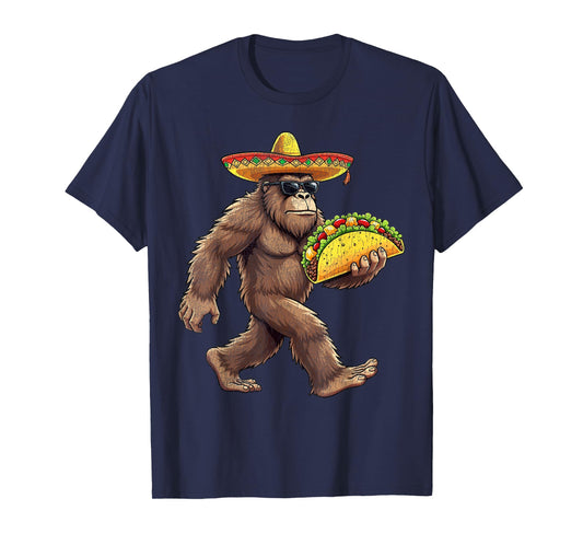 Bigfoot Carrying Taco Cinco de Mayo Sasquatch Boys Men T-Shirt