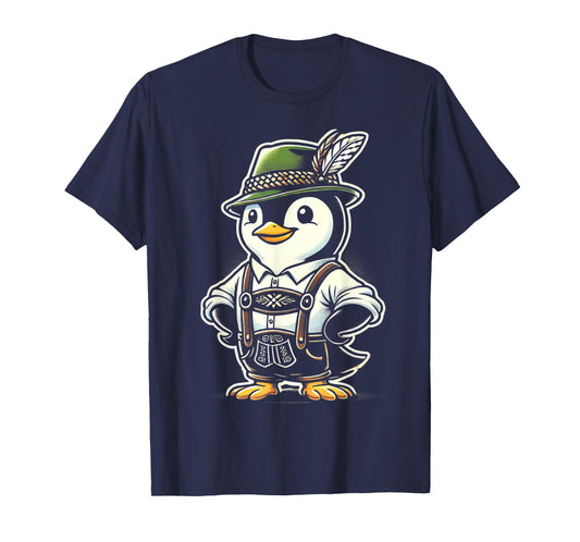 Oktoberfest Penguin Funny German Bavarian Lederhosen Penguin T-Shirt
