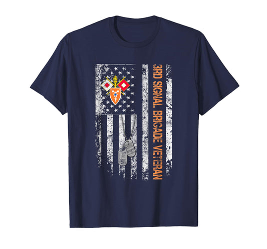 3rd Signal Brigade Veteran Vintage U.S Flag Veterans Day Men T-Shirt