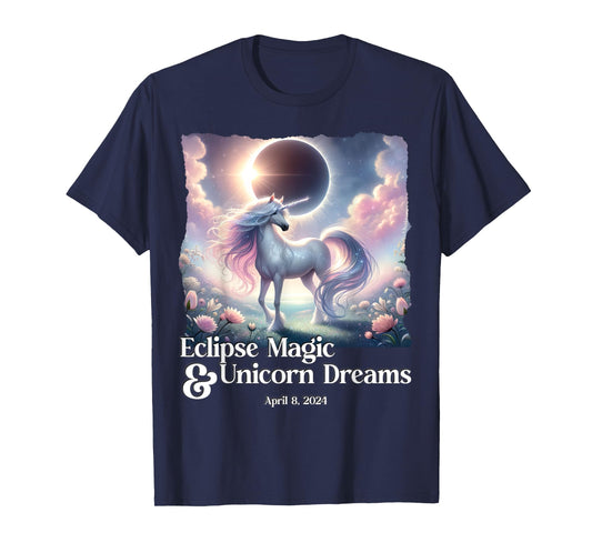 Unicorn Total Solar Eclipse Fantasy Tshirt April 2024 Sun T-Shirt