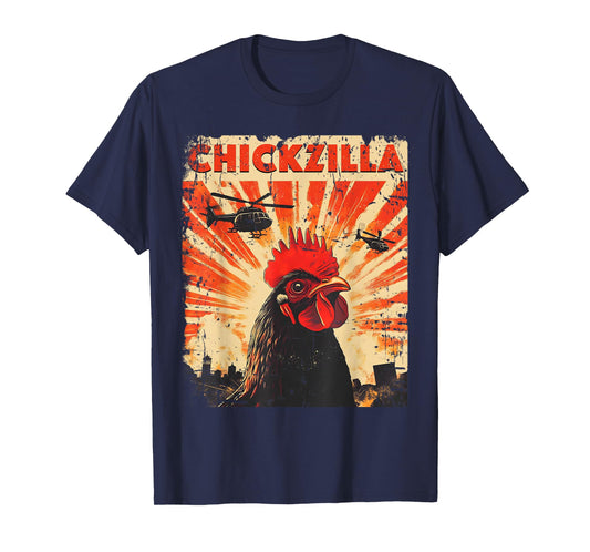 Funny Chicken Tee Japan Retro Vintage Design Chickzilla T-Shirt