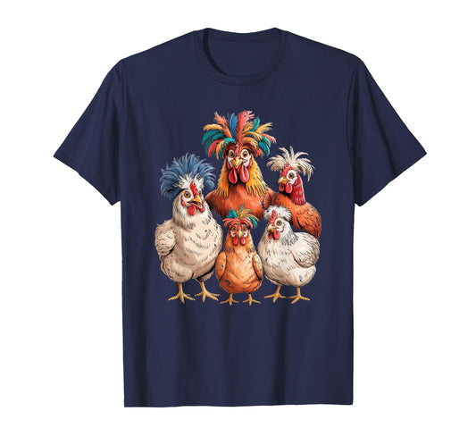 Funny Chicken Family Colorful Farm Animal T-Shirt