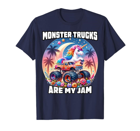 Monster Trucks Are My Jam Unicorn Girls Kids Youth Toddlers T-Shirt