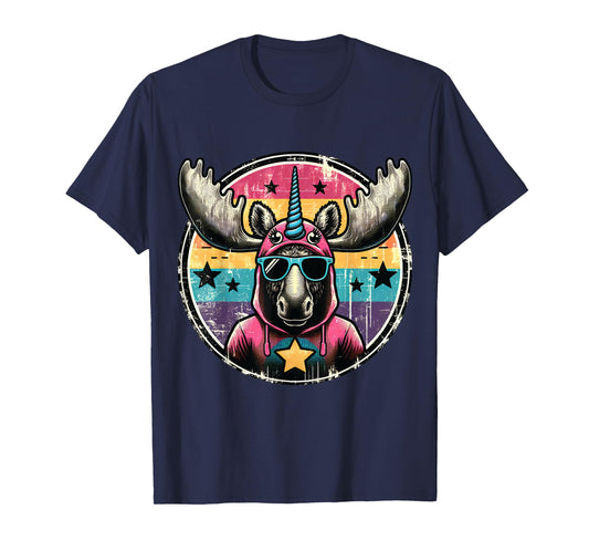 Moose Unicorn Vintage Elk Funny T-Shirt
