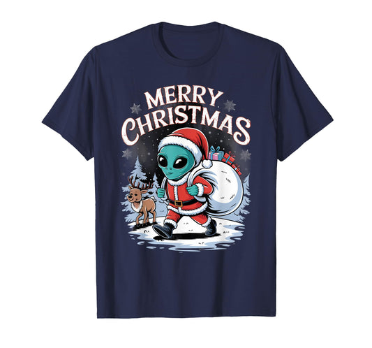 Xmas Alien Santa on Alien Christmas T-Shirt