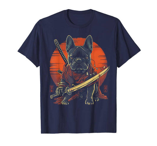 French Bulldog Dad Cute Japanese Anime Stuff Samurai Ninja T-Shirt for Men Women Kids