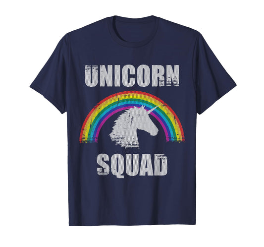 Unicorn Squad T-Shirt Retro Rainbow Vintage Unicorn Tee Gift T-Shirt
