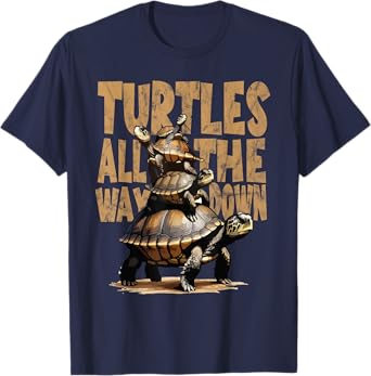 Retro Style Turtles all the way Down T-Shirt