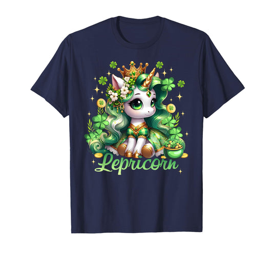 Lepricorn Unicorn Leprechaun St Patricks Day Kids Girls T-Shirt