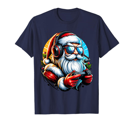 Christmas Gamer Boys Video Game Santa Xmas T-Shirt