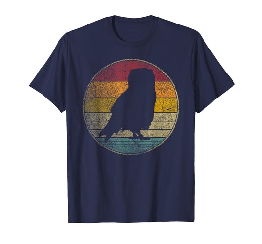 Owl Bird Vintage Distressed Retro Silhouette 70's 80's T-Shirt