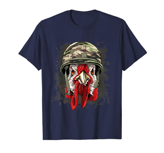 Chicken Soldier Veteran Army Chicken Farm Animal Lover T-Shirt