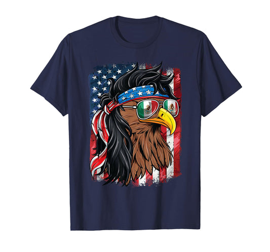 Mexican American Shirt USA Mexican Eagle 4th of July T-Shirt