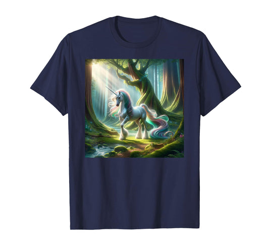 Beautiful Unicorn Clydesdale, Enchanted Forest Graphic T-Shirt