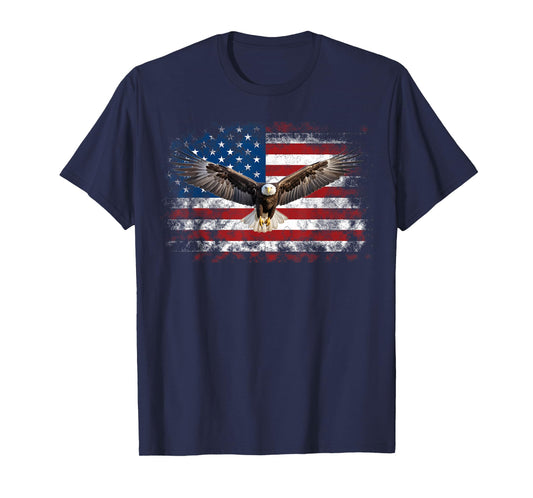 Patriotic Eagle 4th Of July USA American Flag T-Shirt for Women Girls Kids Men
