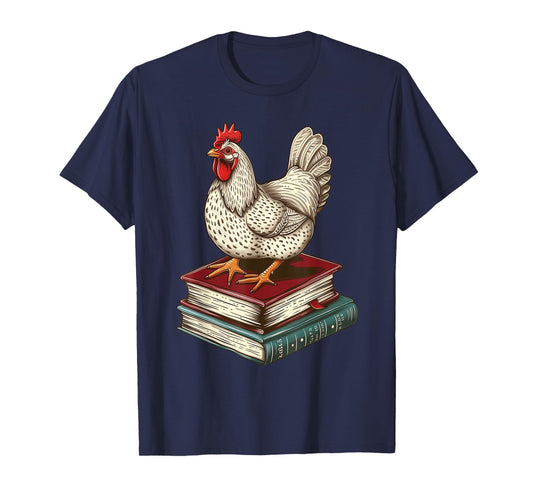 Chicken Books Back To School First Day Of School Boys Girls T-Shirt