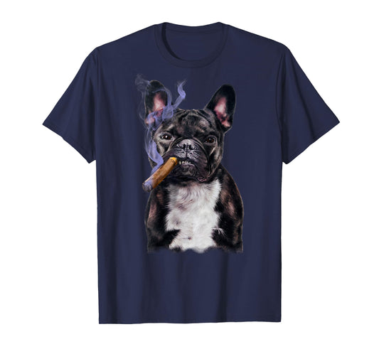 French Bull Dog with Cigar T-Shirt for Men Women