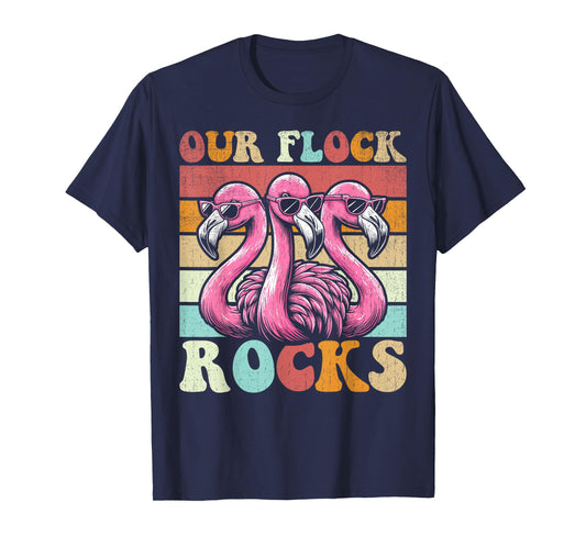 Our Flock Rocks Flamingo Matching Family Vacation T-Shirt