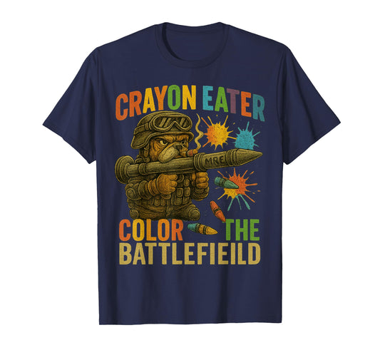 Crayon Eater Proud Military Corps Grunt Soldier Bulldog MRE T-Shirt